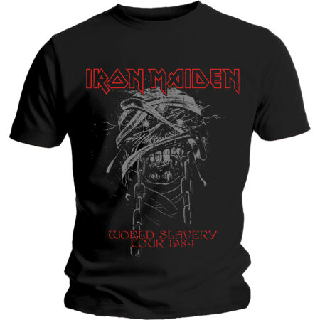 IRON MAIDEN UNISEX T-SHIRT: WORLD SLAVERY 1984 TOUR
