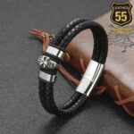 δερματινο βραχιολι νεκροκεφαλη