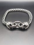 Ατσάλινο Βραχιόλι με Νεκροκεφαλή