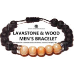 Βραχιόλι από φυσικό πέτρωμα Λάβας και Ξύλο