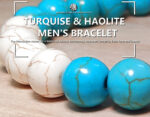 Βραχιόλι από φυσικό πέτρωμα Τιρκουάζ και Χαολίτη