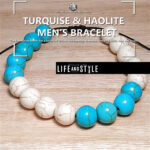 Βραχιόλι από φυσικό πέτρωμα Τιρκουάζ και Χαολίτη