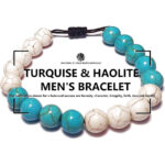 Βραχιόλι από φυσικό πέτρωμα Τιρκουάζ και Χαολίτη